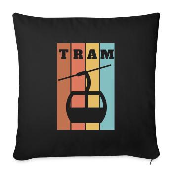Aerial Tram Tramway Cable Car Cableway Gondola - Sofa pillow with filling 45cm x 45cm - black - Front