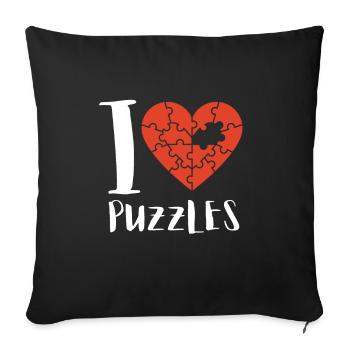 Puzzle Queen - Je passe devant mon heure de coucher - Coussin et housse de 45 x 45 cm - noir - Devant