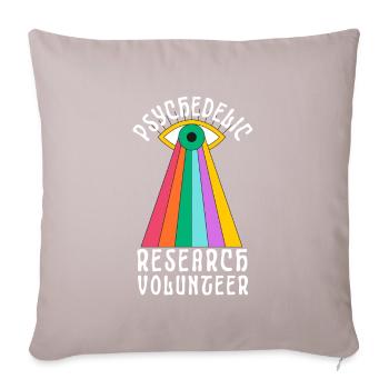 Psychedelic Research Volunteer - Sofakissen mit Füllung 45 x 45 cm - helles Taupe - Vorne