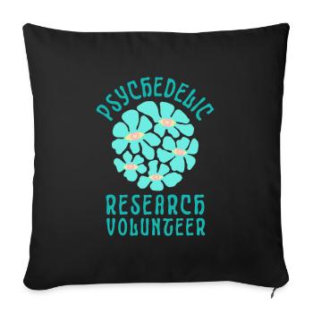 Psychedelic Research Volunteer - Sofakissen mit Füllung 45 x 45 cm - Schwarz - Vorne