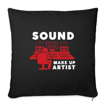 Je serai à mon bureau - Ingénieur du son en train d’enregistrer - Coussin et housse de 45 x 45 cm - noir - Devant