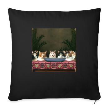 Cat Art History - Sofakissen mit Füllung 45 x 45 cm - Schwarz - Vorne