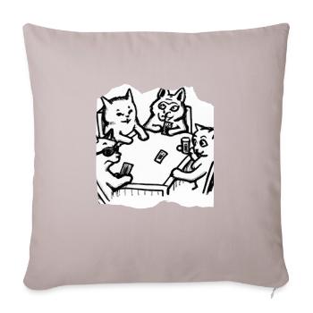 Cats Playing Cards - Sofakissen mit Füllung 45 x 45 cm - helles Taupe - Vorne