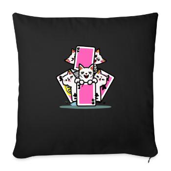 Cats Playing Cards - Sofakissen mit Füllung 45 x 45 cm - Schwarz - Vorne