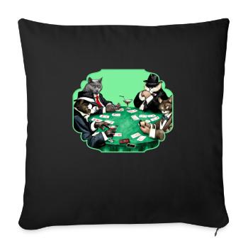 Cats Playing Cards - Sofakissen mit Füllung 45 x 45 cm - Schwarz - Vorne