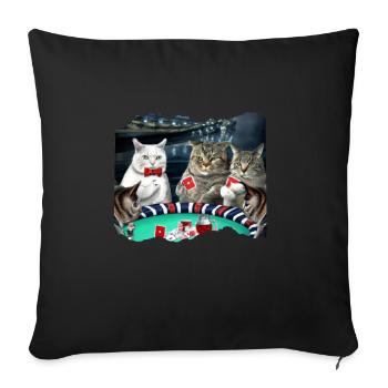 Cats Playing Cards - Sofakissen mit Füllung 45 x 45 cm - Schwarz - Vorne