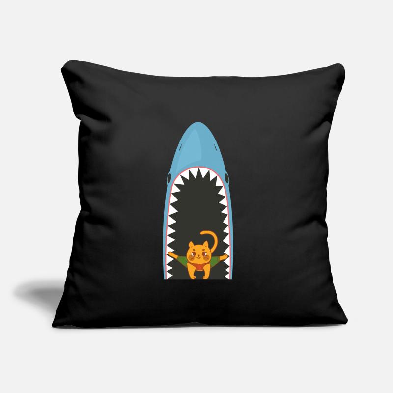 Chat mangeur de requins Coussin et housse de 45 x 45 cm