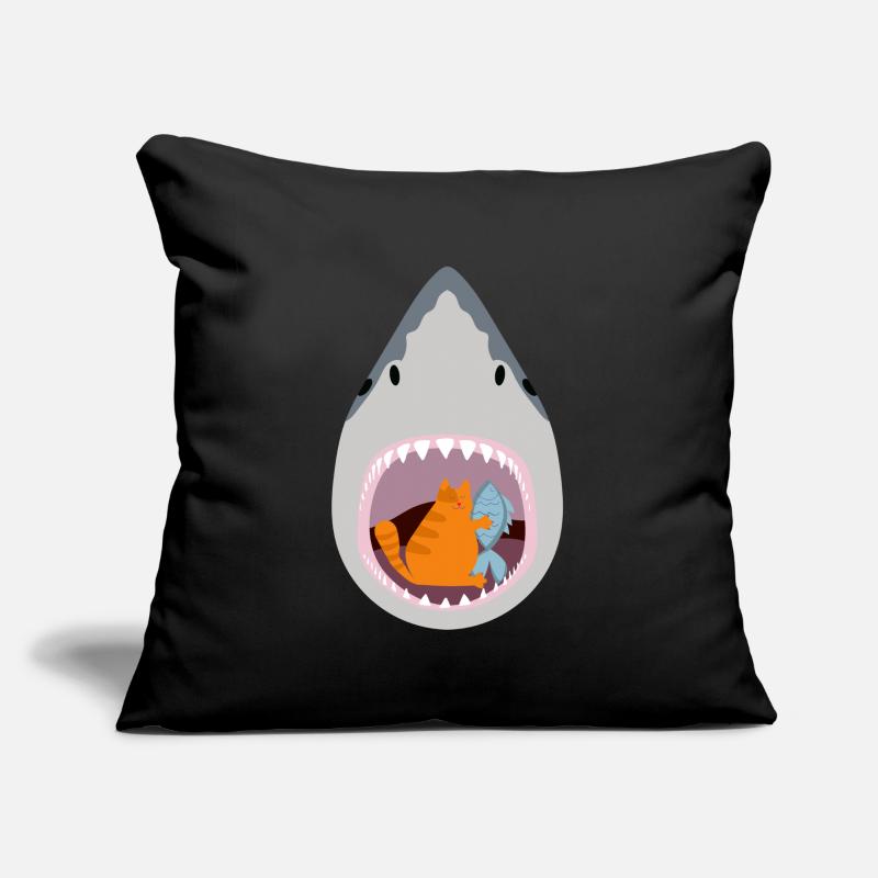 Chat mangeur de requins Coussin et housse de 45 x 45 cm