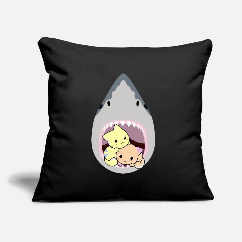 Chat mangeur de requins Coussin et housse de 45 x 45 cm