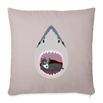 Chat mangeur de requins - Coussin et housse de 45 x 45 cm - taupe clair - Devant