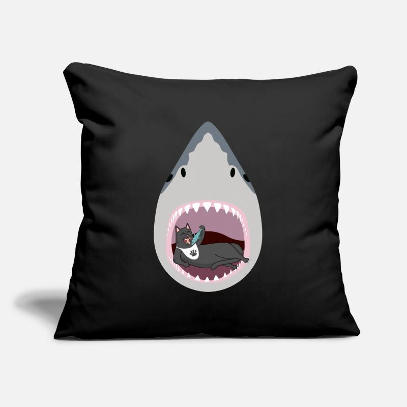 Chat mangeur de requins Coussin et housse de 45 x 45 cm