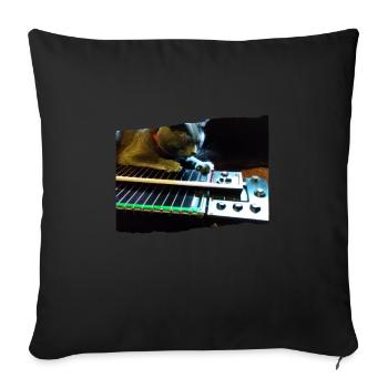 Pedal Steel Guitar - Sofa pillow with filling 45cm x 45cm - black - Front
