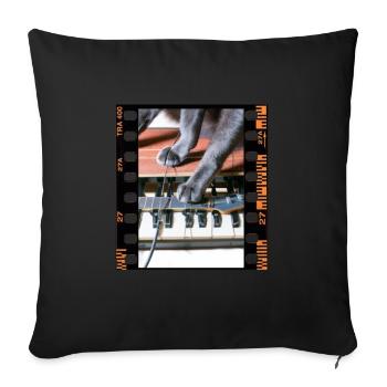 Pedal Steel Guitar - Sofa pillow with filling 45cm x 45cm - black - Front