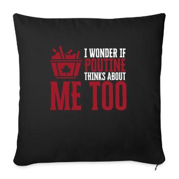 Cheese Curds Gravy Mix Canada Poutine - Coussin et housse de 45 x 45 cm - noir - Devant