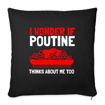 Cheese Curds Gravy Mix Canada Poutine - Coussin et housse de 45 x 45 cm - noir - Devant
