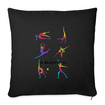 Cheerleader Tumbling Acrobat Cartwheel Maman - Coussin et housse de 45 x 45 cm - noir - Devant