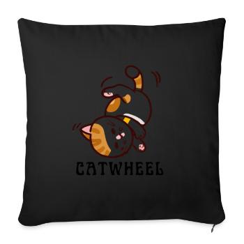 Cheerleader Tumbling Acrobat Cartwheel Mom - Sofa pillow with filling 45cm x 45cm - black - Front