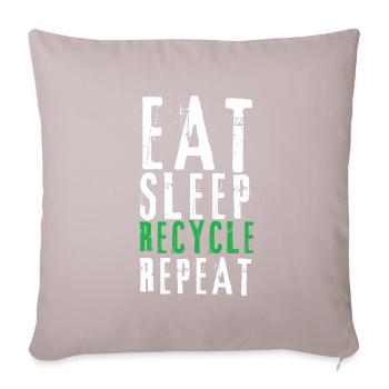 Recycler, j’aime recycler - Coussin et housse de 45 x 45 cm - taupe clair - Devant