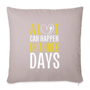 Beaucoup de choses peuvent arriver en 3 jours, Hallelujah Pâques - Coussin et housse de 45 x 45 cm - taupe clair - Devant