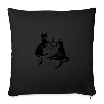 Chess Master Chess Club & 3 Way Chess Game - Coussin et housse de 45 x 45 cm - noir - Devant