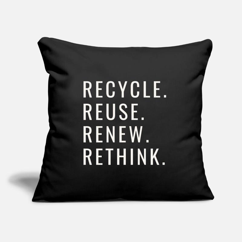 Recycle Réutiliser Renew Rethink Wind Turbine - Wind Coussin et housse de 45 x 45 cm