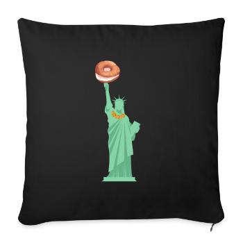 Sesame Bagel New York Jewish Deli - Sofakissen mit Füllung 45 x 45 cm - Schwarz - Vorne