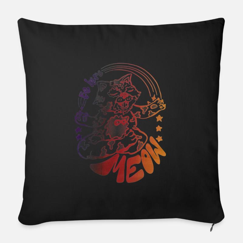 Yoga Cat - Be Here Meow - Sofakissen mit Füllung 45 x 45 cm - Schwarz