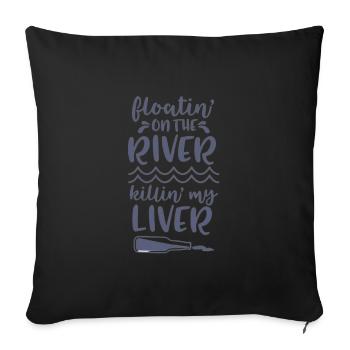 Summer Float Trip River Tube Tubing - Sofakissen mit Füllung 45 x 45 cm - Schwarz - Vorne