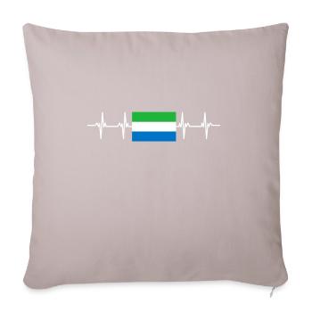African Flag - Sierra Leone - Sofa pillow with filling 45cm x 45cm - light taupe - Front