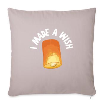 J’ai fait un vœu maman et moi - Coussin et housse de 45 x 45 cm - taupe clair - Devant
