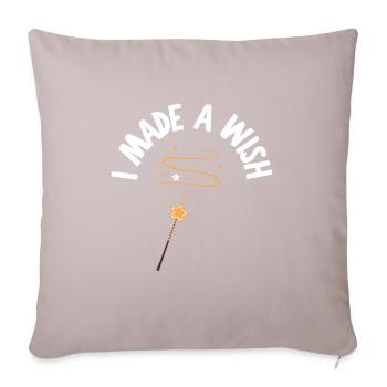 J’ai fait un vœu maman et moi - Coussin et housse de 45 x 45 cm - taupe clair - Devant