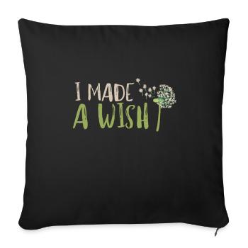 J’ai fait un vœu maman et moi - Coussin et housse de 45 x 45 cm - noir - Devant