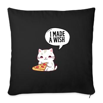 J’ai fait un vœu maman et moi - Coussin et housse de 45 x 45 cm - noir - Devant