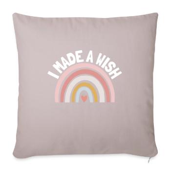 J’ai fait un vœu maman et moi - Coussin et housse de 45 x 45 cm - taupe clair - Devant