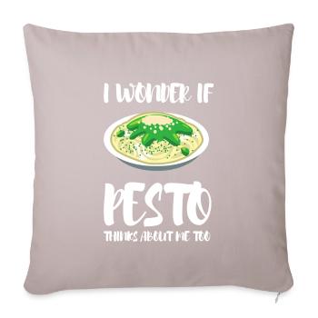 Italian Cuisine - Basil Pesto Is The Besto - Sofakissen mit Füllung 45 x 45 cm - helles Taupe - Vorne