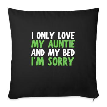 I only love my bed and my mama I'm sorry - Sofa pillow with filling 45cm x 45cm - black - Front