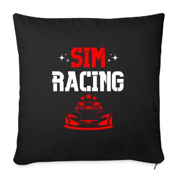 sim racing gaming jeux vidéo - Coussin et housse de 45 x 45 cm - noir - Devant