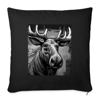 Moose Portrait - Sofa pillow with filling 45cm x 45cm - black - Front