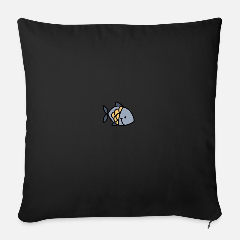 poisson - Coussin et housse de 45 x 45 cm - noir