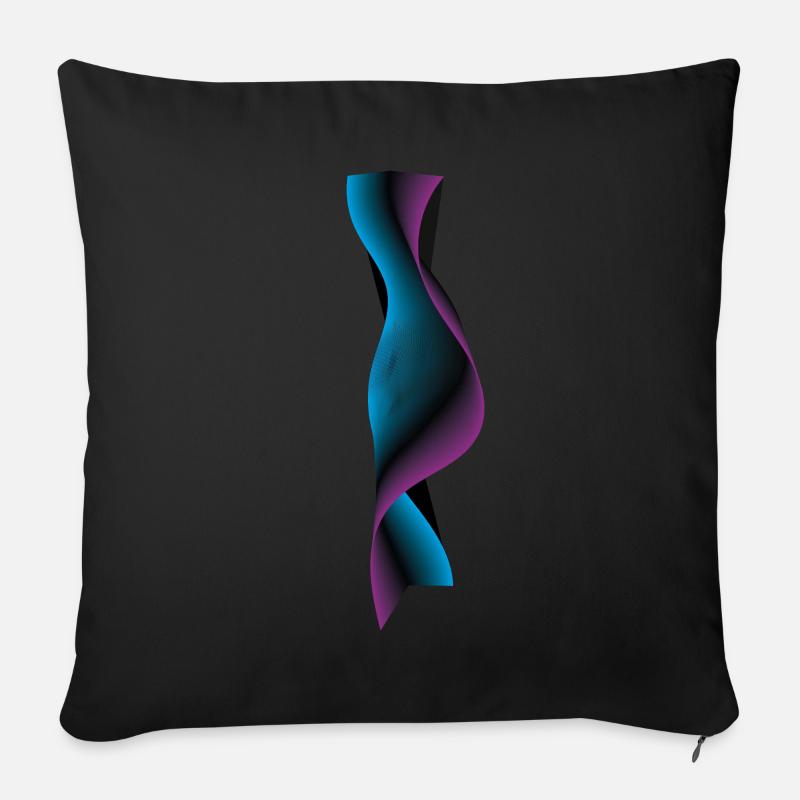 Neon Wellen Muster - Sofakissen mit Füllung 45 x 45 cm - Schwarz