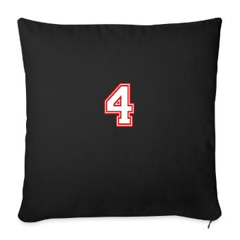 Numéro quatre nombres de QUATRE NOMBRES CHANCEUX - Coussin et housse de 45 x 45 cm - noir - Devant