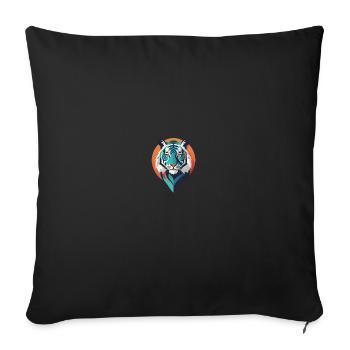 Logo du tigre - Coussin et housse de 45 x 45 cm - noir - Devant