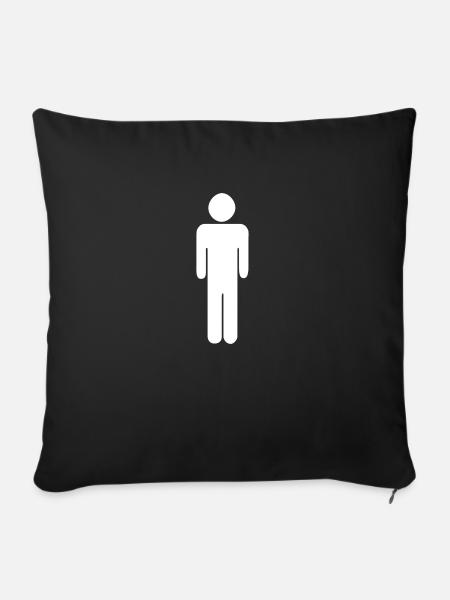 Toiletten-Mann - Sofakissen mit Füllung 45 x 45 cm - Schwarz