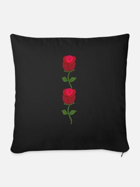 rote rosen - Sofakissen mit Füllung 45 x 45 cm - Schwarz