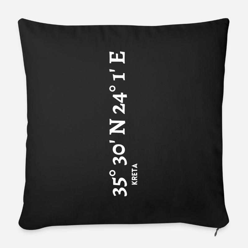Crete Coordinates - Sofa pillow with filling 45cm x 45cm - black