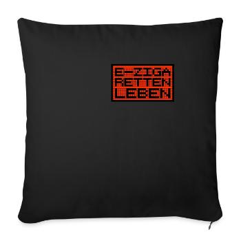 E ZIGA RETTEN LEBEN orange - Sofakissen mit Füllung 45 x 45 cm - Schwarz - Vorne