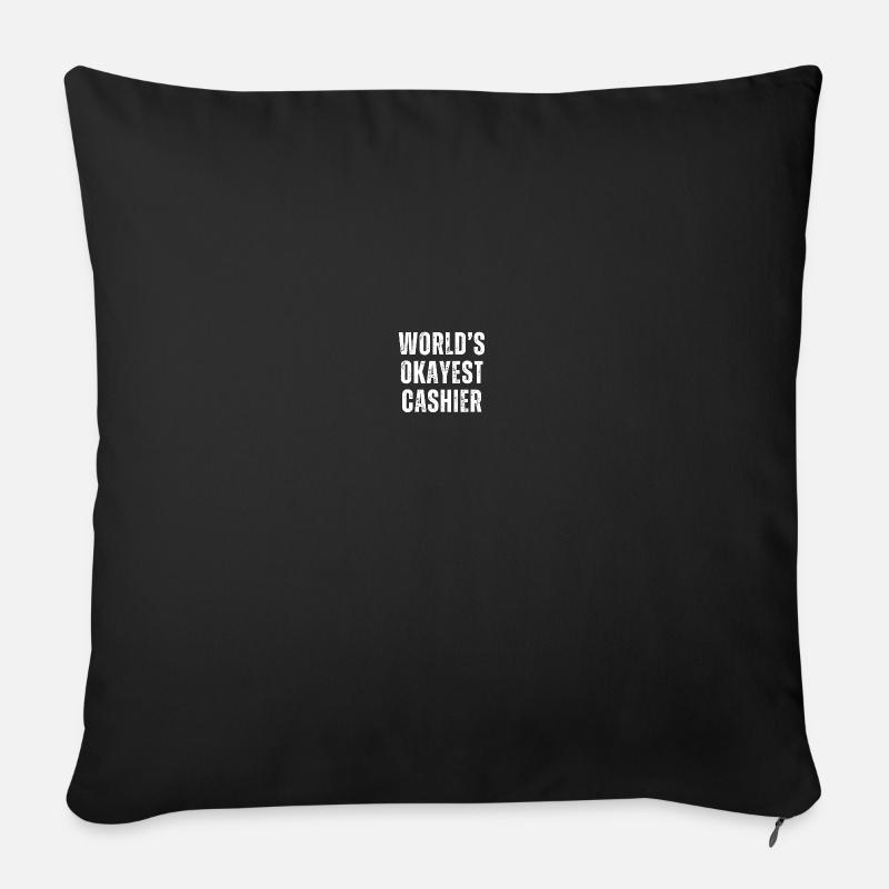 La blague de caissier la plus correcte au monde - Coussin et housse de 45 x 45 cm - noir
