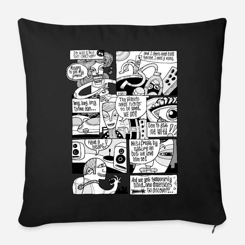 Neue Dimensionen - Sofakissen mit Füllung 45 x 45 cm - Schwarz