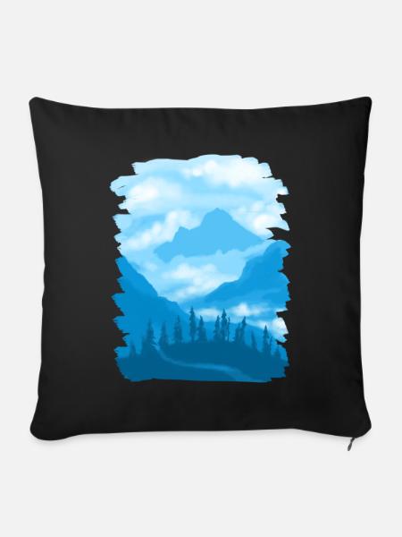 mountains - Sofakissen mit Füllung 45 x 45 cm - Schwarz