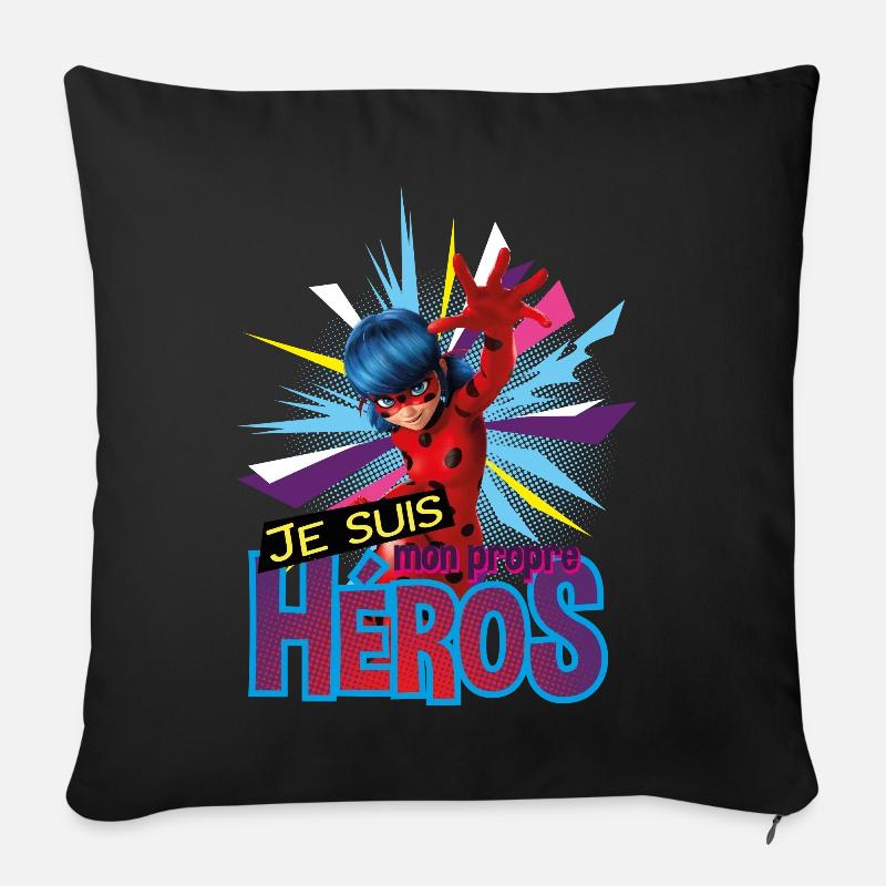 Miraculous Je Suis Mon Propre Héros - Coussin et housse de 45 x 45 cm - noir